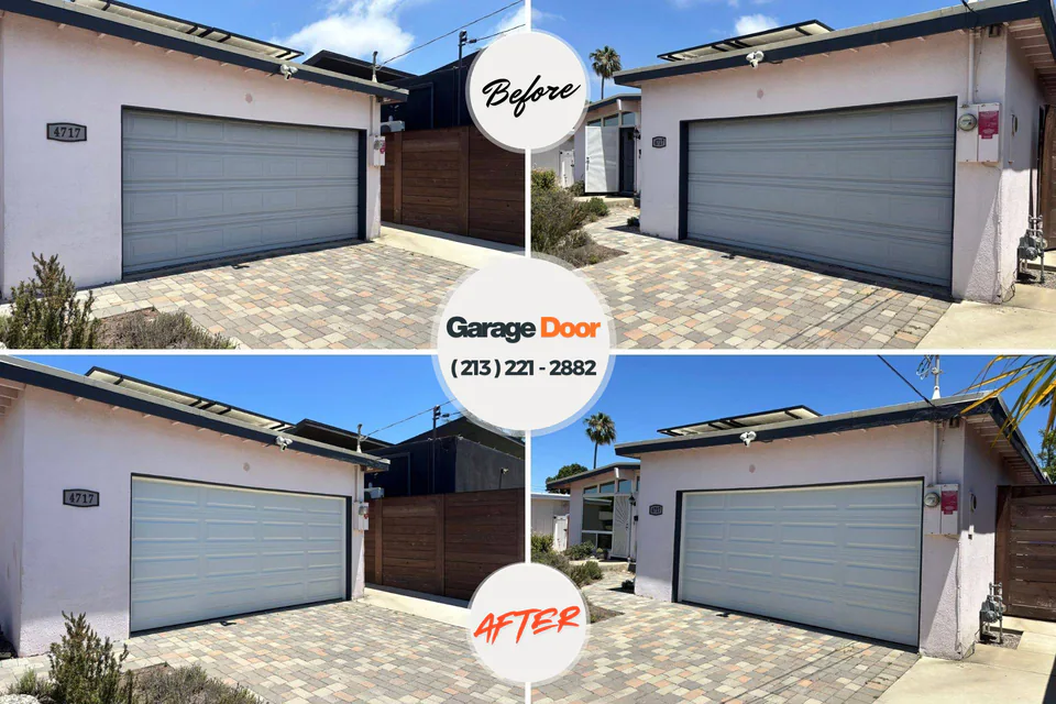 Before and after: garage door repair Blue Mound, TX